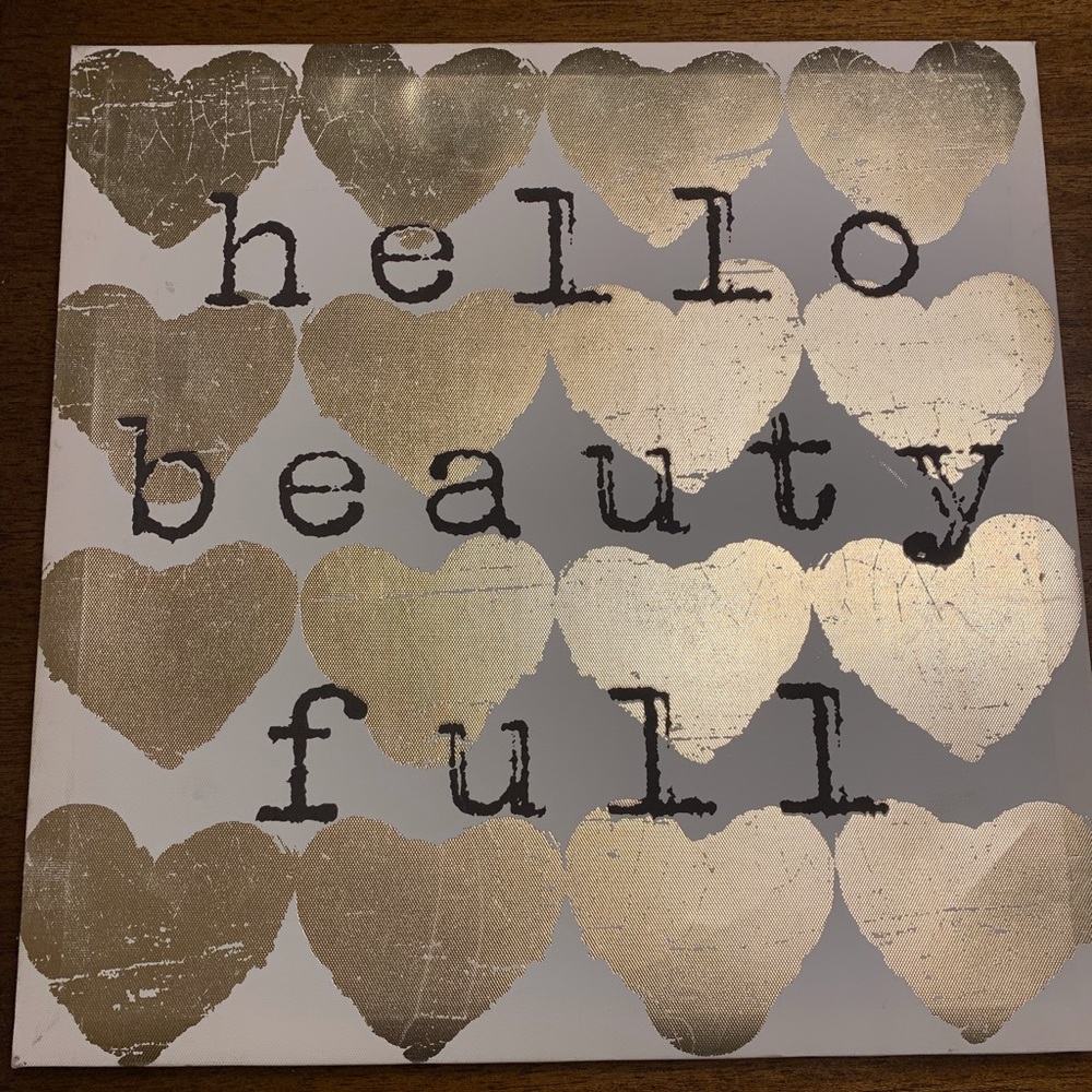 “Hello Beauty Full” Heart Canvas Decor